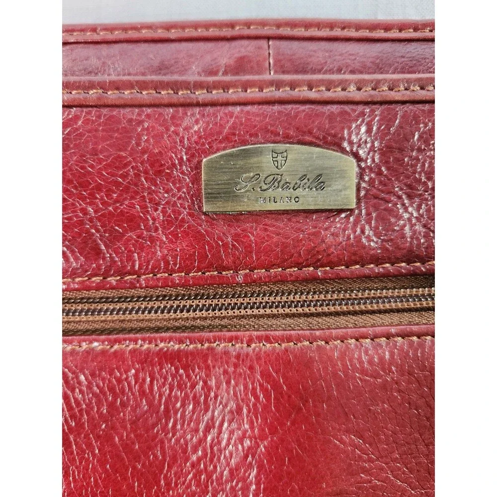 S. Babila Milano Genuine Italian Grain Leather Portfolio Briefcase Document Case